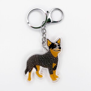 Australian Cattle Dog Keychain: Blue & Red Heeler Acrylic Charm image 4