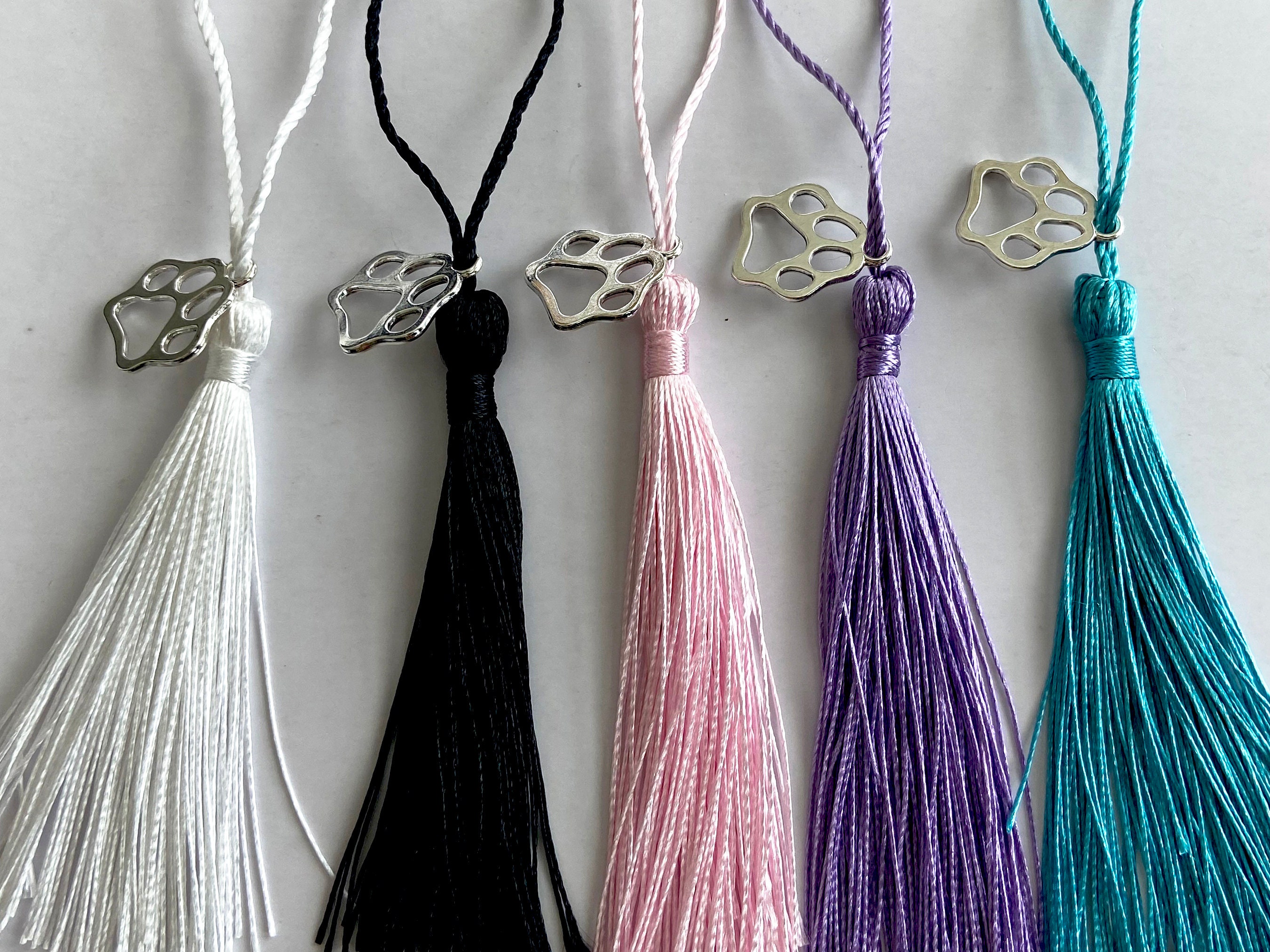 Schnauzer Bookmark: Handmade Laminated Dog Paw Charm With Tassel - Etsy