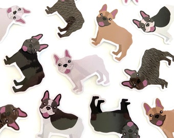 French Bulldog  Sticker Waterproof Die Cut Vinyl Sticker Frenchie Dog Stickers