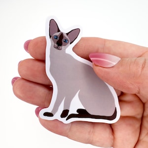 Siamese Cat Waterproof Vinyl Sticker Siamese Meezer Cat Stickers