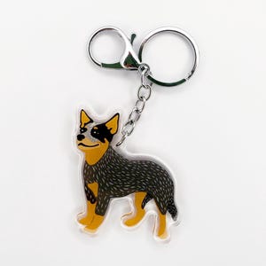 Australian Cattle Dog Keychain: Blue & Red Heeler Acrylic Charm image 3