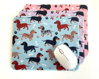 Dachshund Mousepad | Cute Dog Pattern, Non-Slip Rubber Base