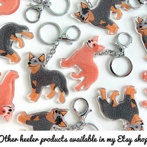 Australian Cattle Dog Keychain: Blue & Red Heeler Acrylic Charm image 7
