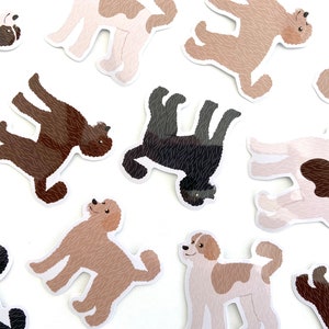 Autocollant Goldendoodle Autocollant imperméable en vinyle découpé Autocollants Labradoodle Doodle chiens