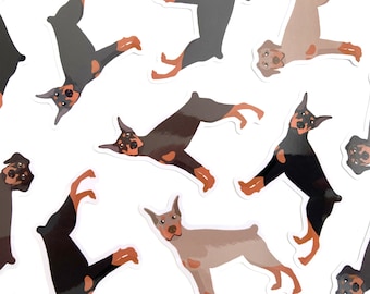 Doberman Pinscher Sticker, Waterproof Vinyl Dobie Decal