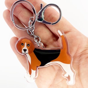 Beagle Dog Keychain: Double-Sided Acrylic Pet Charm