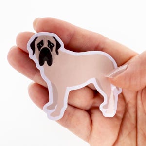 Fawn Mastiff Sticker: Waterproof Vinyl Die Cut Dog Decal