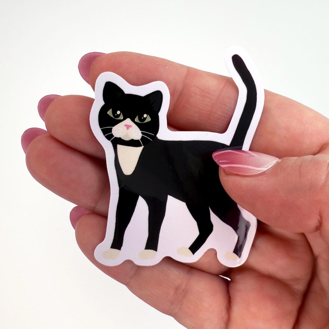 Tuxedo Cat Sticker Die Cut Waterproof Vinyl Stickers - Etsy