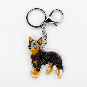 Australian Cattle Dog Keychain: Blue & Red Heeler Acrylic Charm image 5