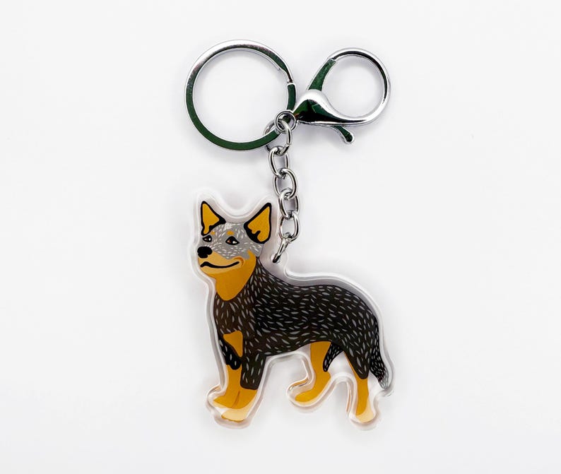 Australian Cattle Dog Keychain: Blue & Red Heeler Acrylic Charm image 5