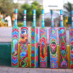 Truck art cricket bat| Decorative truck art | Handpainted bat | Pakistani folk art | Pakistani handicraft | Pakistan Truck art customized