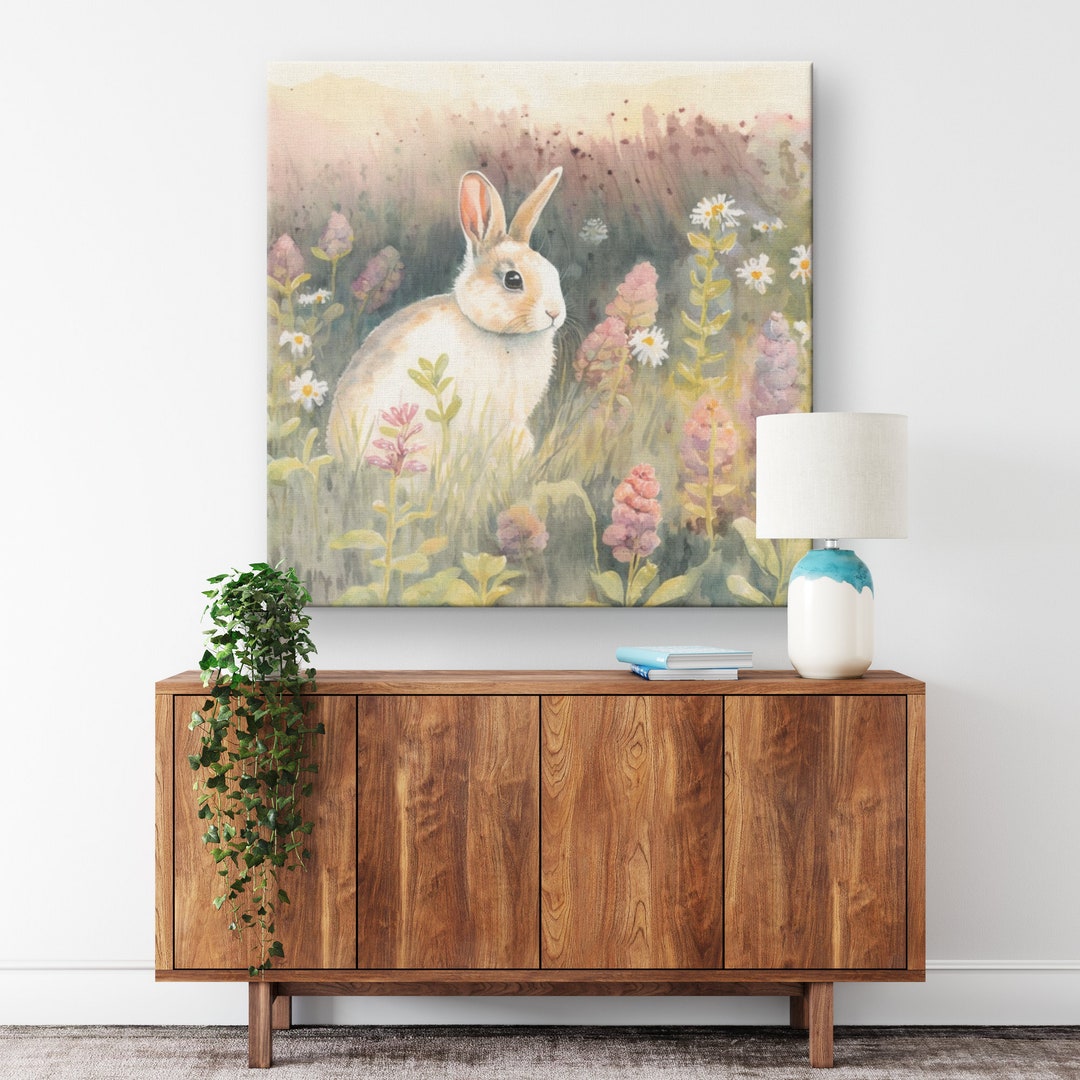 Downloadable Printable Soft Watercolor Painting of a Spring Meadow With ...