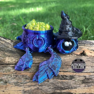 Witch Turtle CUSTOM! - Emotional Support Pet - 3D Printed Desk Toy - Articulated Pet