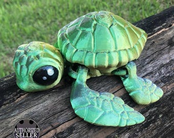 Sea Turtle Custom : Emotional Support Pet - 3D Printed Articulated Fidget Toys