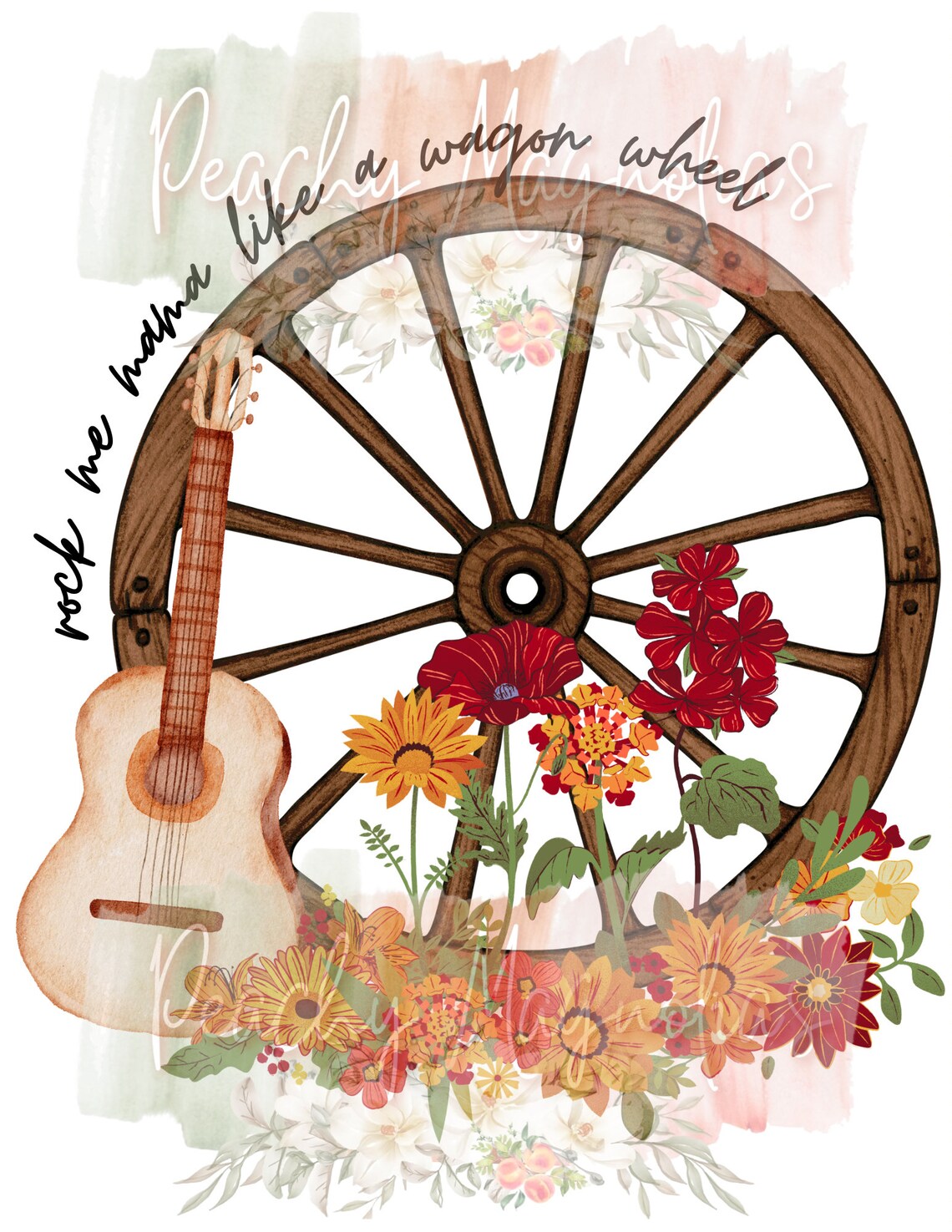 Rock Me Mama Like A Wagon Wheel PNG Etsy