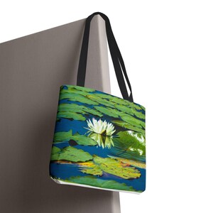 Beautiful Water Lily Tote Bag, Floral Eco-Friendly Shopper, Garden Lovers Gift, Summer Accessory, Nature-Inspired Bag