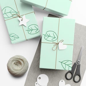 Carta da regalo ecologica - Design botanico a forma di foglia, confezioni regalo sostenibili, compleanno, festa, baby shower, occasioni speciali