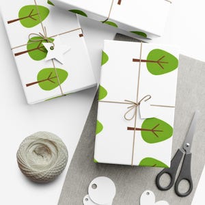 Carta da regalo ecologica, carta da regalo botanica, motivo a foglie verdi, carta da regalo riciclabile per compleanni, festività e feste.