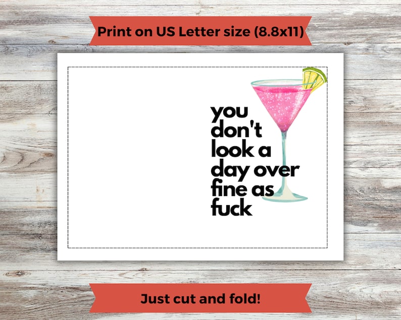 Printable Funny Birthday Card - Compliment Humor - PDF, JPEG, PNG - Etsy