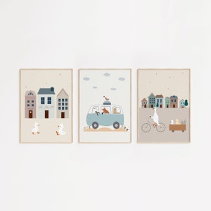 Gans Poster für Kinderzimmer, 3er Bundle, Gänse Druck, Gans Kinderzimmer Kunst, Gender Neutral Kinderzimmer Dekor, Pastell Farbe Kinderzimmer Kunst