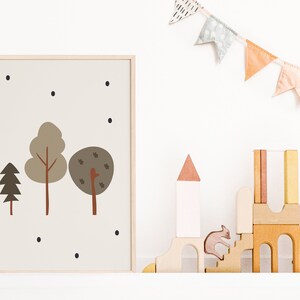 Tree Silhouette Wall Art for Nursery, Downloadable Forest Art, Nursery ...