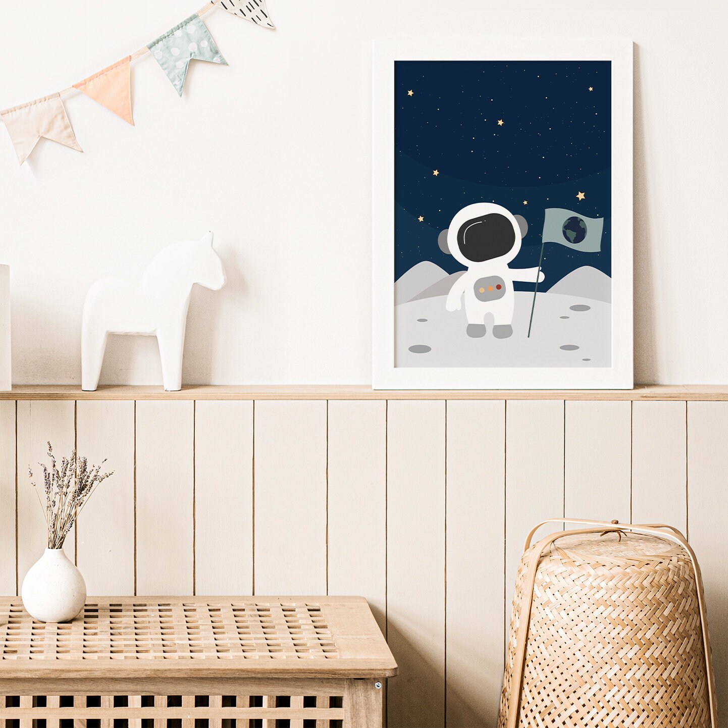 Astronaut Nursery Wall Art for Spaced Theme Nursery, Cosmos Wall Decor ...