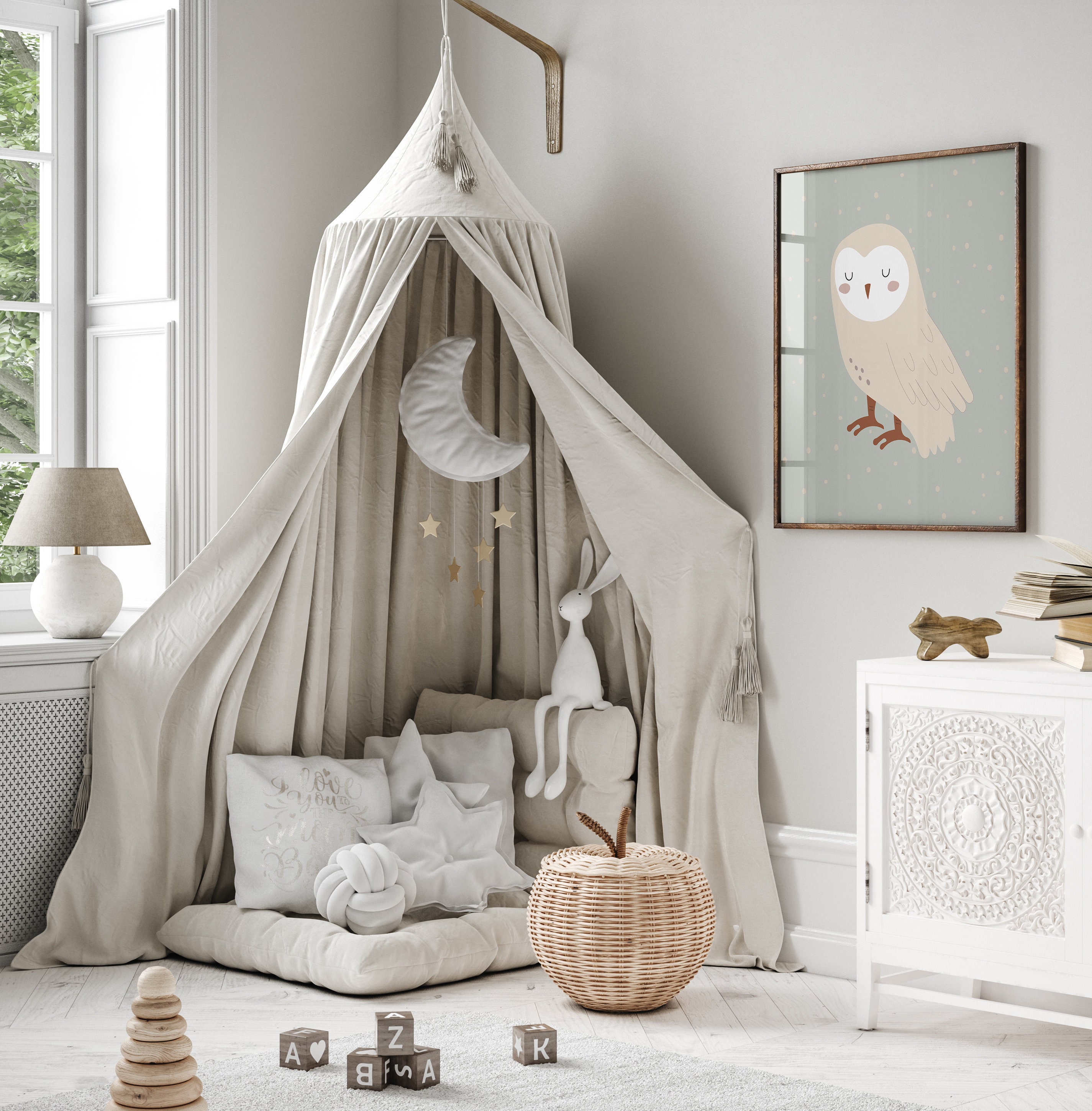 Owl Nursery Wall Art, Woodland Animals Print, Forest Life Animals ...