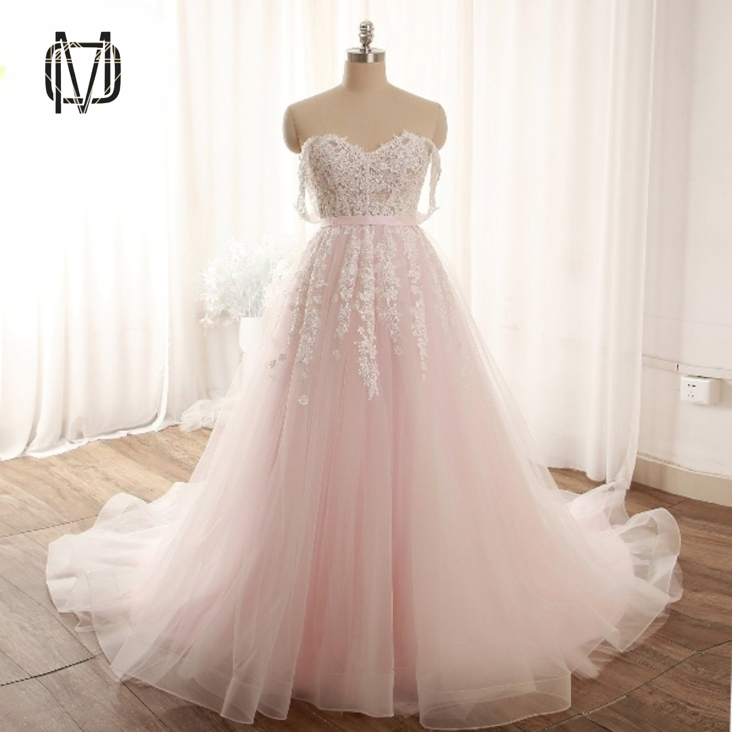 Pink simple shop gown