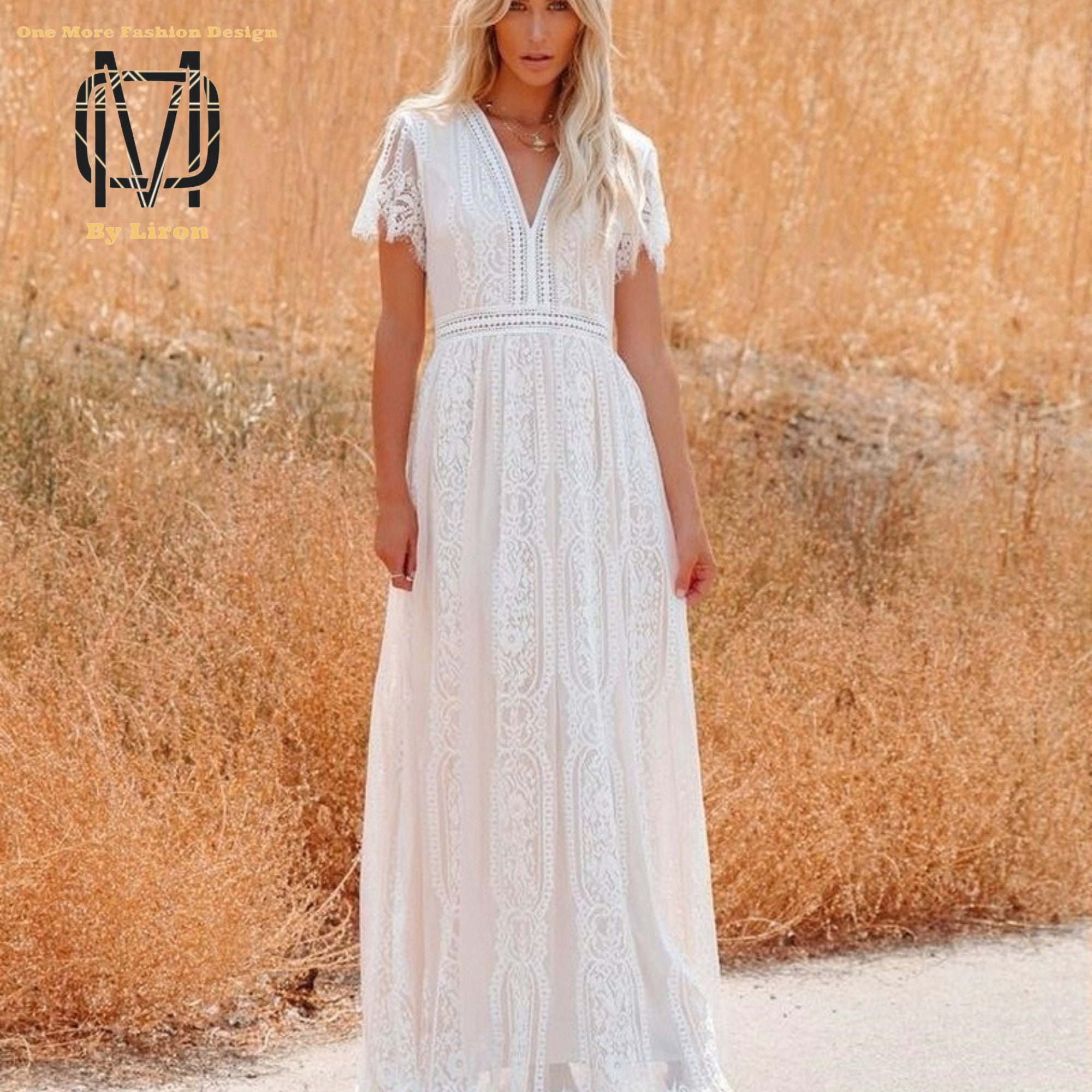White Lace Boho Dress Etsy Singapore