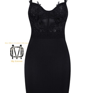 Black Cut Out Spaghetti Straps Mini Bandage Dress main image 0