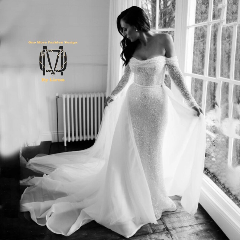 Off Shoulder Dress Custom Made Mermaid Wedding Backless Etsy