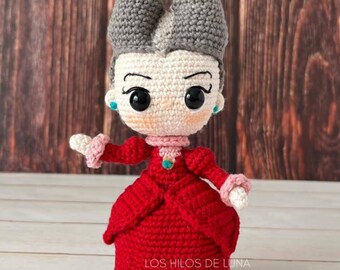 PDF document. ESP/ENG. Crochet pattern. Amigurumi pattern. Villainous lady. Villainous stepmother. Knitting guide.