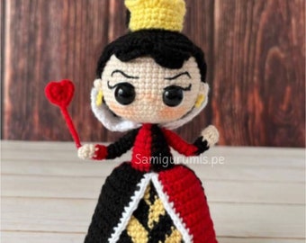 ESP/ENG PDF-Dokument. Amigurumi-Muster. Herz-Bösewicht. Bösewicht-Königin. Strickanleitung.