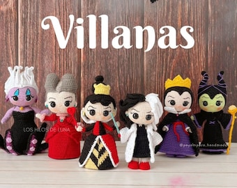 PDF document. ESP/ENG. Villains Collection. Part 1. 6 amigurumi crochet patterns