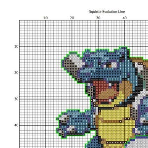 Squirtle Evolution Line Cross Stitch Pattern - Etsy