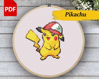 Schema punto croce Pokemon Pikachu