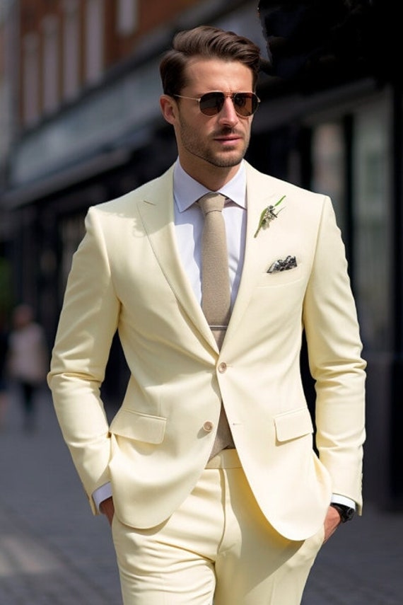 MEN LINEN SUIT Men Light Yellow Suit Men Wedding Suit Men Clothing Men  Engagement Suit Men Suits Groom Wedding Suit for Gift - Etsy