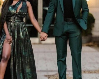 Men Green Suite - Men Green Tuxedo - Green Wedding Suit - Tuxedo Two Piece - Elegant Green Tuxedo - Slim Fit Suit - Suit For Gift, Men