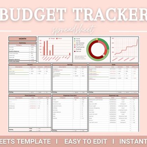 Budget tracker templates for Google Sheets. Easy Financial tracker. Monthly tracker. Subscription tracker. Easy money management template.