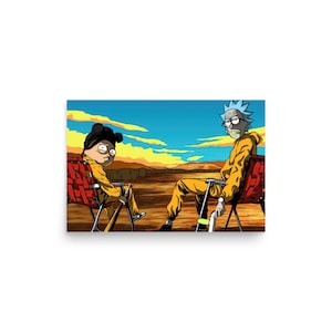 Quadro Decorativo Mosaico Rick Morty Breaking Bad 158x65