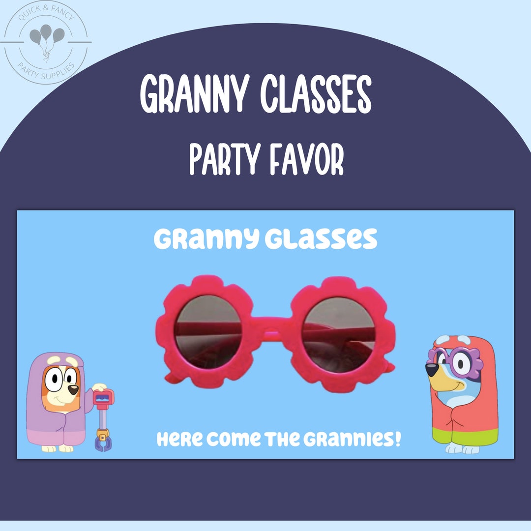 Granny Glasses Bluey Party Favor Digital Download Bluey Etsy