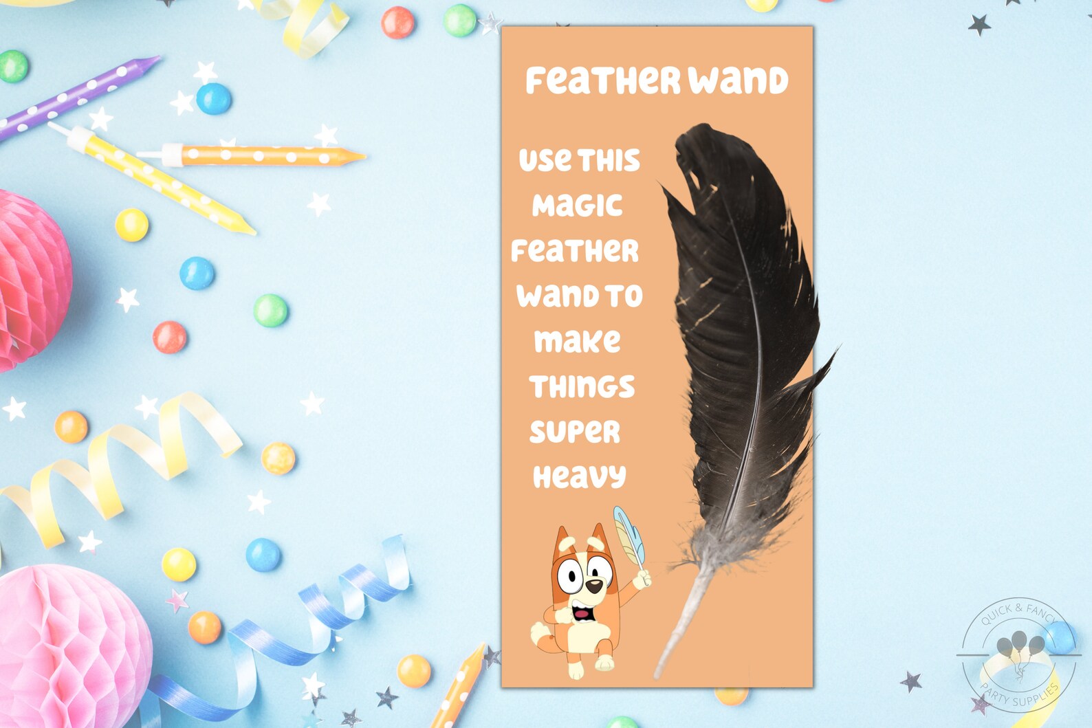 Magic Feather Wand Bluey Theme Birthday Party Bluey Etsy