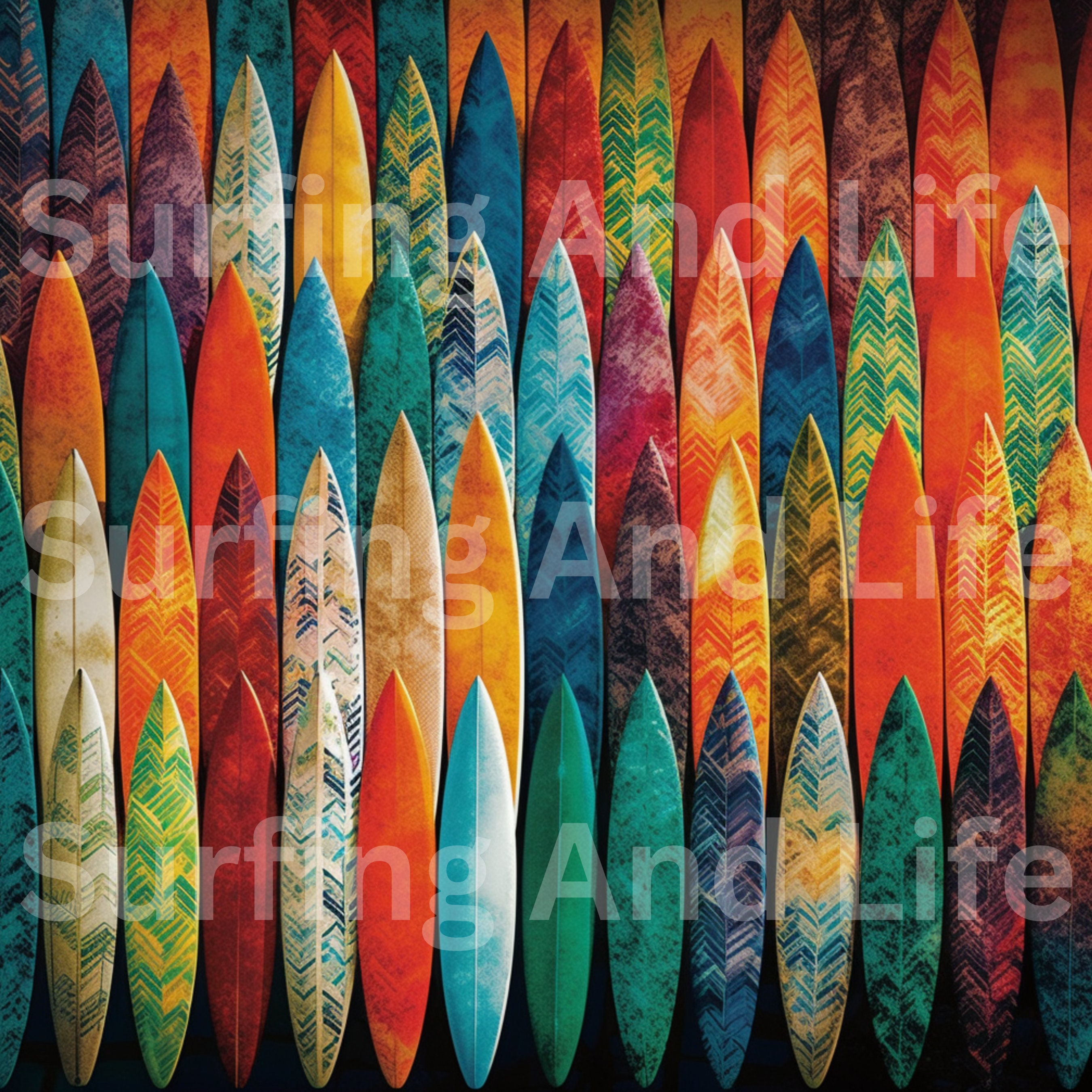 16 Unique Surfboard Designs for a Fun Beachy Vibe Surfboard Scrapbooking Digital Paper Pack Etsy