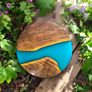 Epoxy Resin Coffee Table Natural Acacia Wood Live Edge Resin Bar Countertop Slab Made To Order Handmade Luxury Furniture Blue River Table