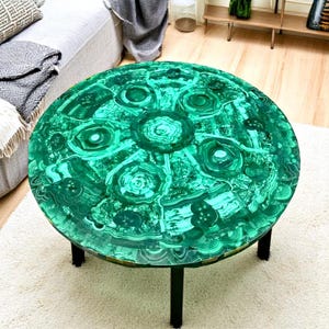 Premium Malachite Stone Sofa Center Table Top Handmade Arts Console Bar Crystal Modern Design Conference Meeting Room Furniture Decors