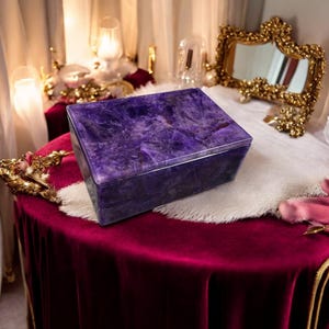 Zufällige Amethyst Stein Trinket Schmuckschatulle Benutzerdefinierte Heilung Kristall Handgemachte Kunst Eleganz Design Andenken Antike Geburtstag Beste Geschenk für Sie