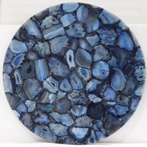 Agate Round Outdoor Dine Table, Blue Agate Coffee Table, Blue Agate Table, Blue Agate Console Table ,Custom Stone Furniture, Round Bar Table