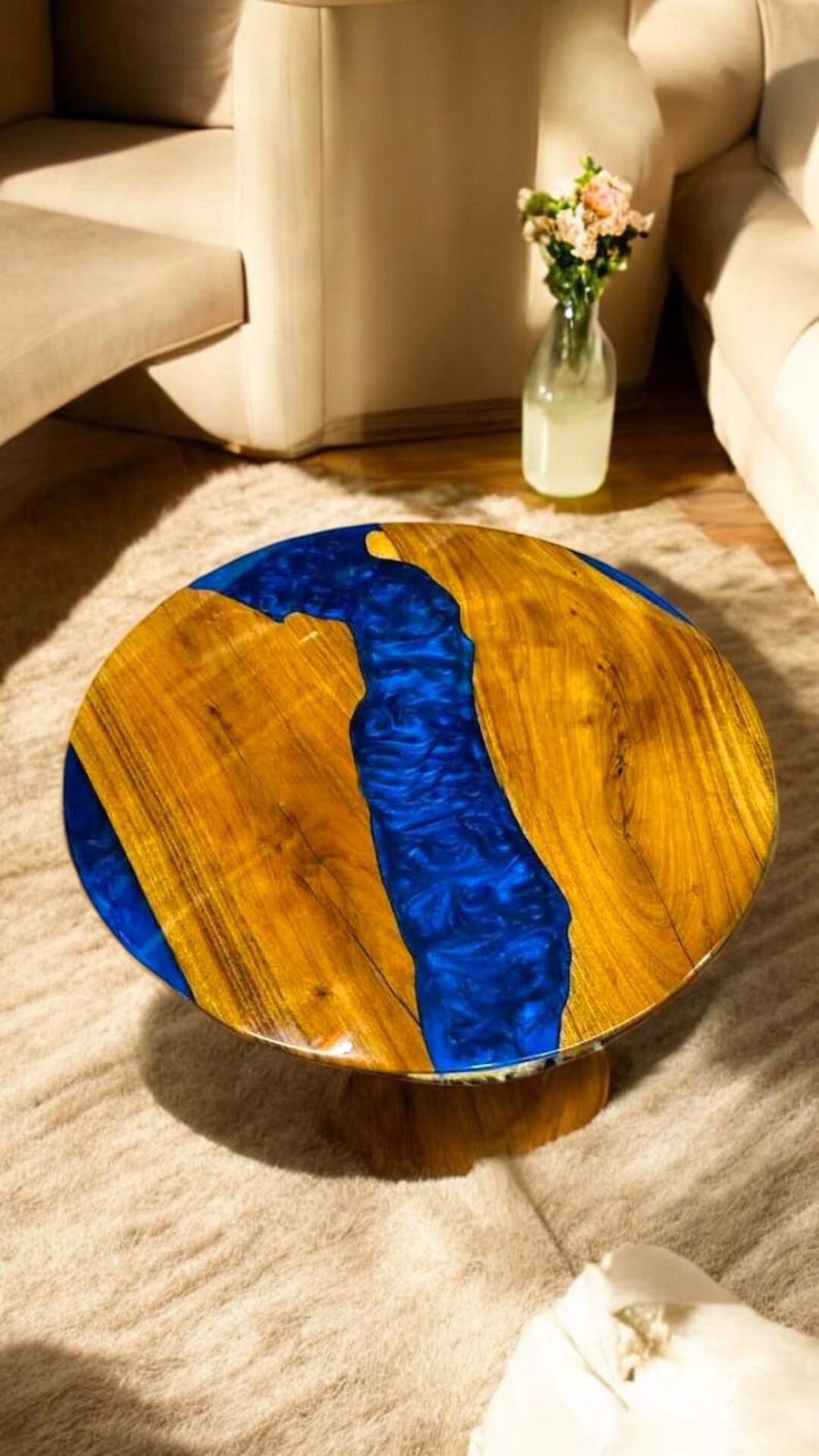 Handmade Epoxy Resin Coffee Table Top Natural Acacia Wood Countertop ...