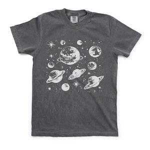 space t-shirt, Comfort Colors space t-shirt, galaxy t-shirt, cosmic t-shirt, celestial t-shirt, planets t-shirt, retro space t-shirt