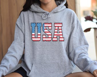 retro USA hoodie, women's USA hoodie, US flag hoodie, Fourth of July hoodie, patriotic hoodie, stars and stripes hoodie, retro flag hoodie